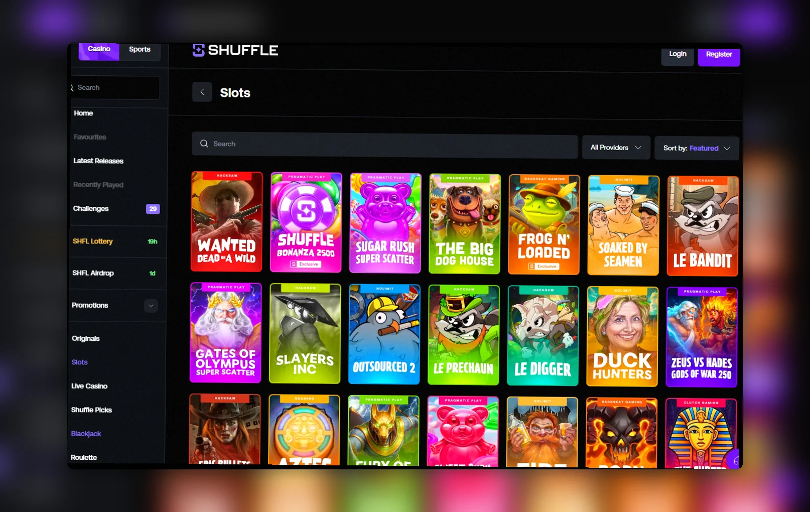Shuffle Casino slots United Kingdom